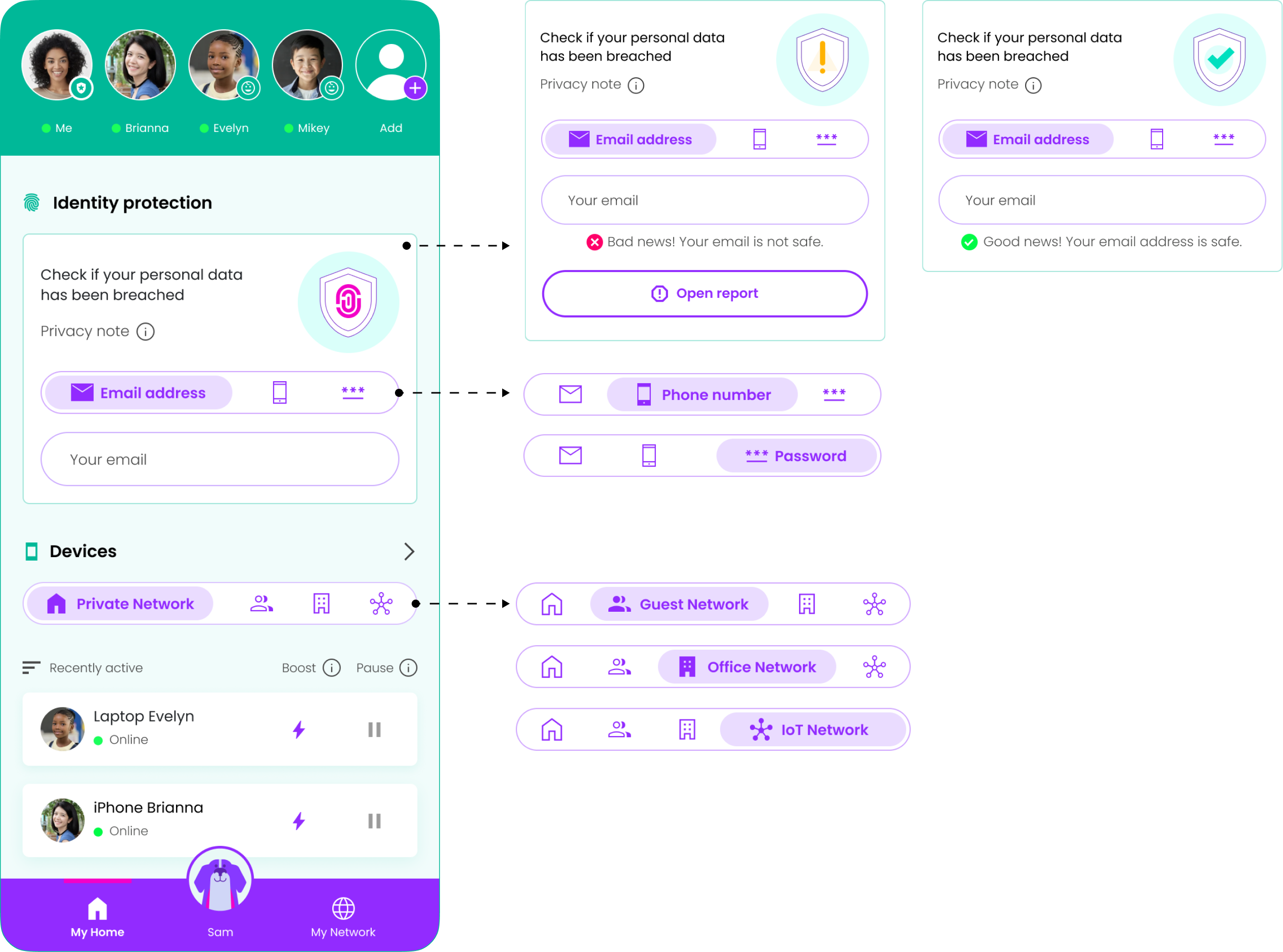 Identity protection screen
