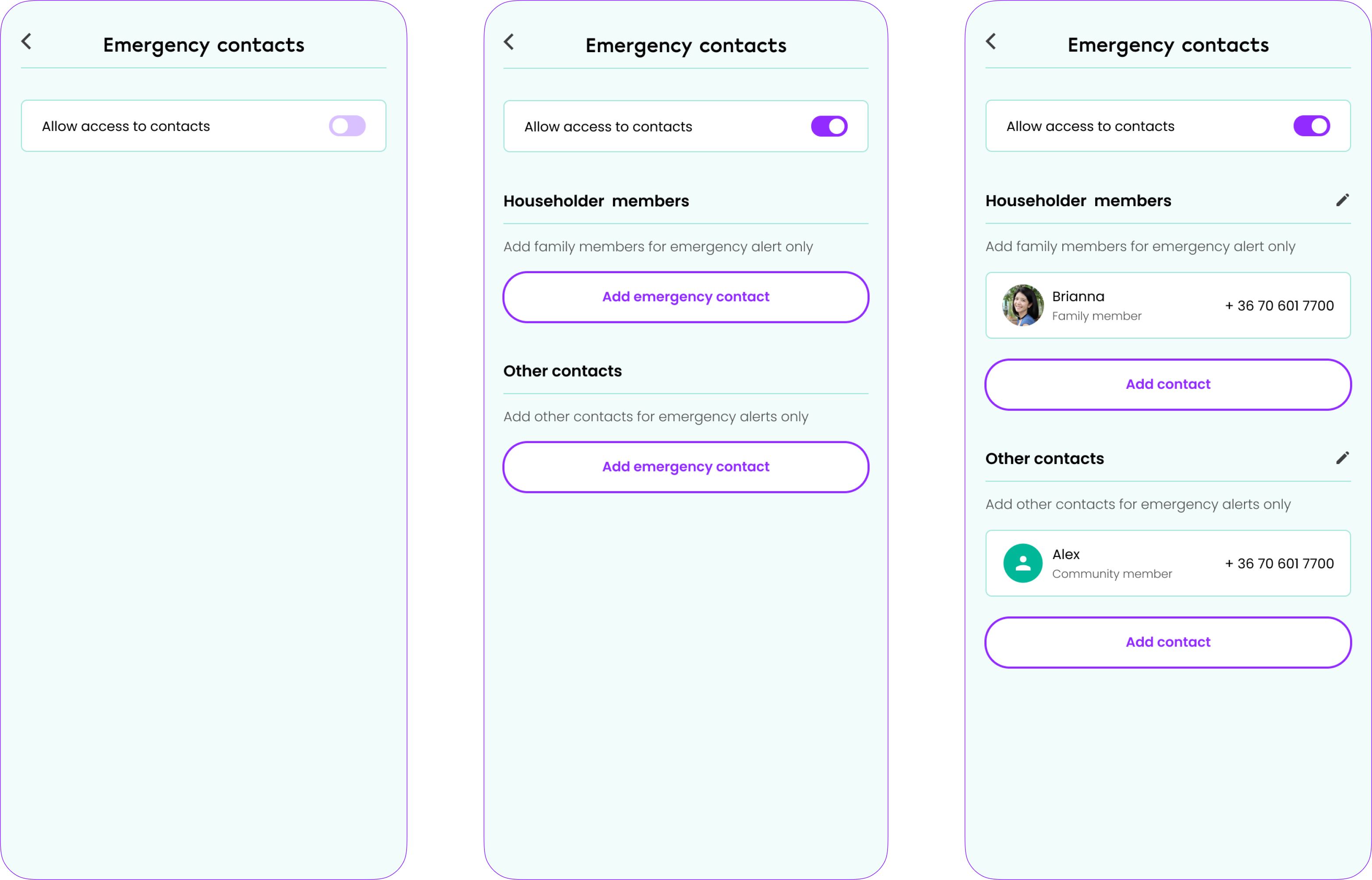 Emergency contacts