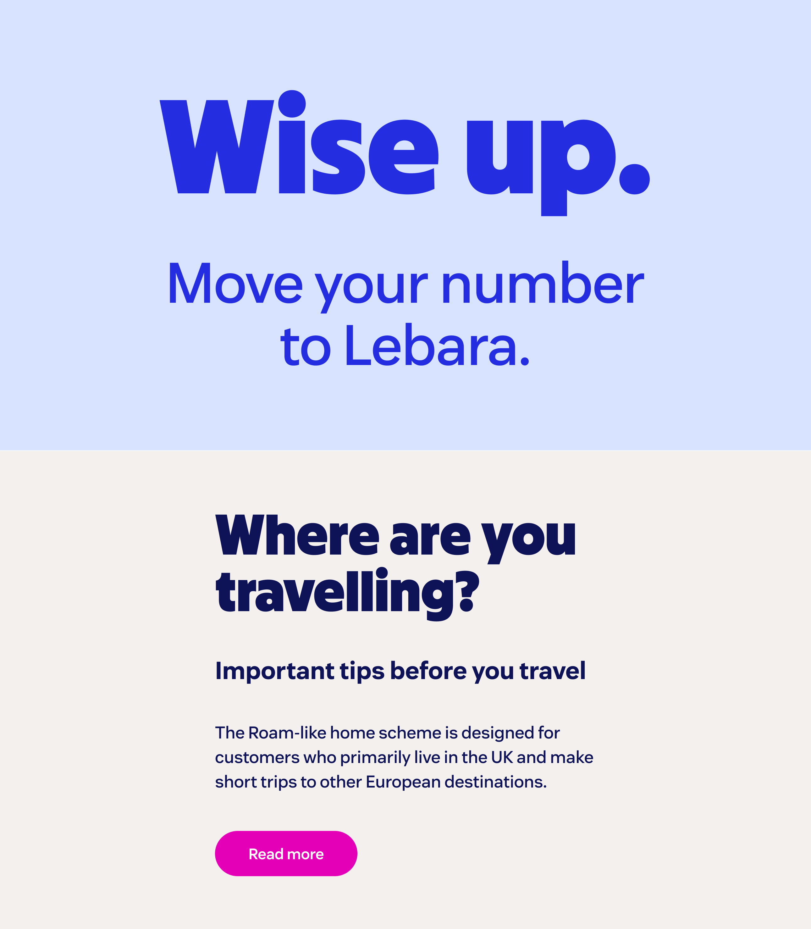 Lebara Sans and Vanilla type pairings